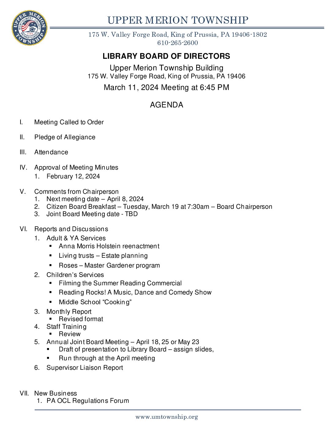 03-11-2024_LBD_Agenda – Upper Merion Township